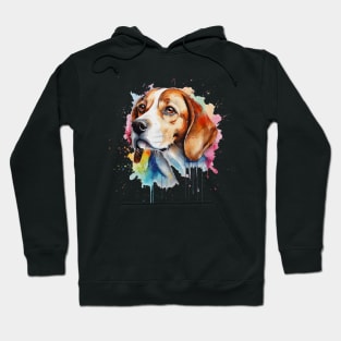 Bright Beagle Watercolor Painting Hoodie